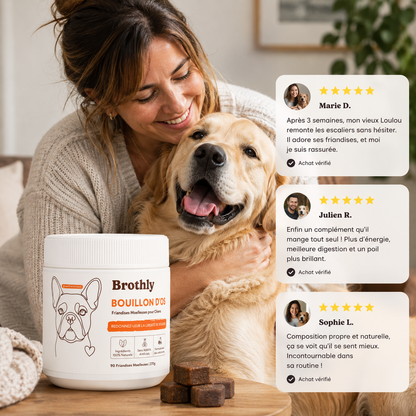 Brothly Friandises au Bouillon d'Os – Santé Articulaire & Bien-Être pour Chiens