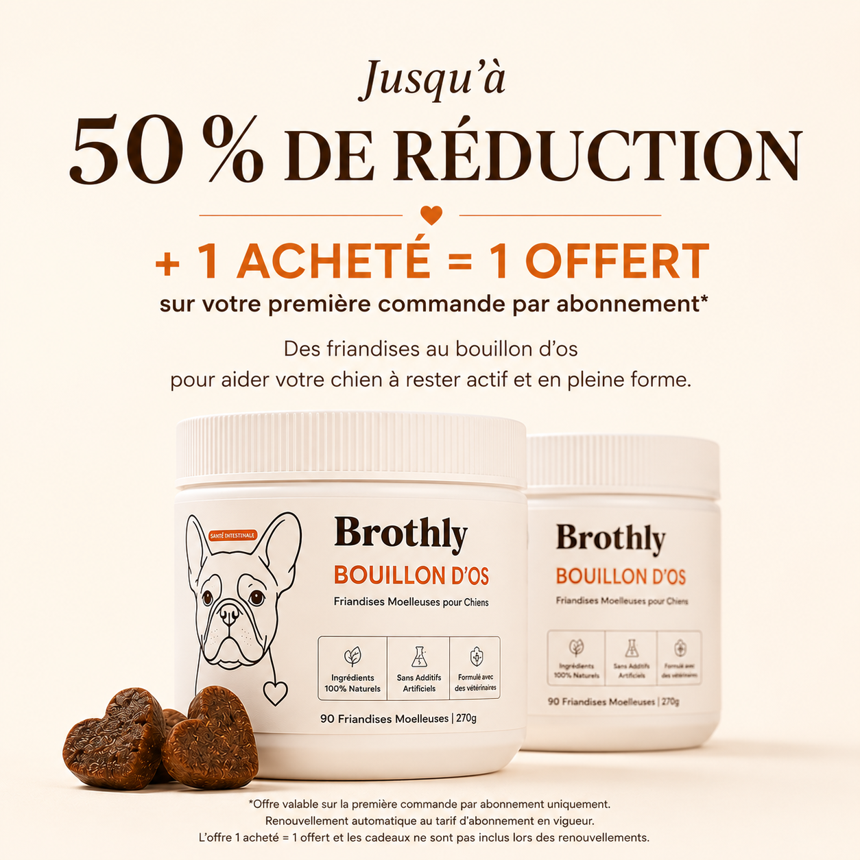 Brothly Friandises au Bouillon d'Os – Santé Articulaire & Bien-Être pour Chiens